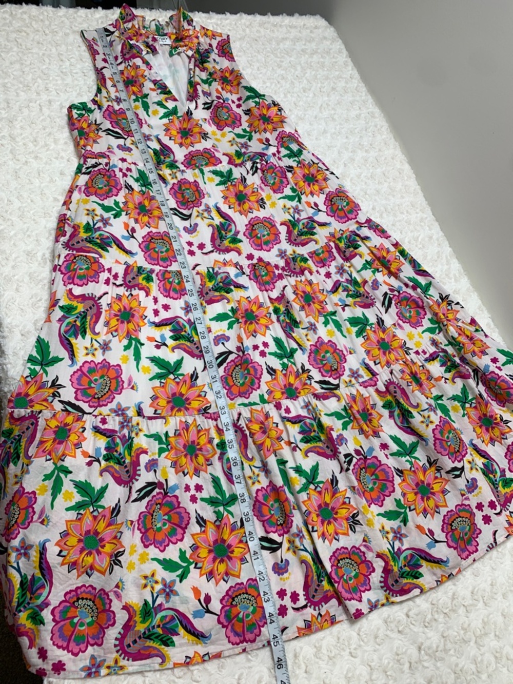 Crosby by Mollie Burch Wesley Ruffle Collar Tiered Midi Dress in Festival Floral - Picture 16 of 16